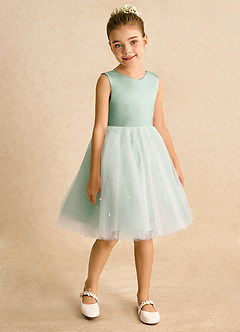 Azazie Esme Robe Demoiselle D'honneur Fillette Robe Princesse en Tulle Arc Agave image7