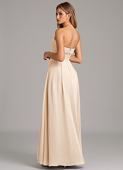 Azazie Lucienne Brautjungfernkleider Wandelbar A-Linie Schulterfrei Chiffon Kleid Alabaster Weiß image2