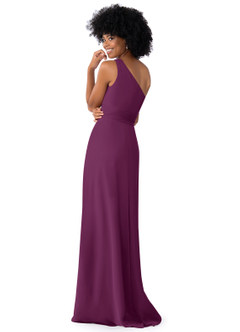 Azazie Dallas Bridesmaid Dresses Raspberry A-Line One Shoulder Chiffon Dress image14
