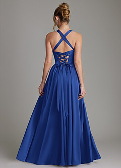 Azazie Francis Bridesmaid Dresses Royal Blue A-Line Corset Stretch Satin Dress image2