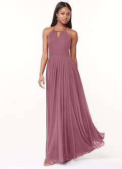 Azazie Cherish Bridesmaid Dresses Vintage Mauve A-Line Pleated Chiffon Dress image3