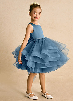 Azazie Tinie Flower Girl Dresses Bermuda Ball-Gown Bow Tulle Dress image4