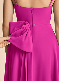 Azazie Bear Junior Fuchsia A-Line Pleated Chiffon Dress image8