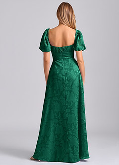 Azazie Mirian Bridesmaid Dresses Emerald A-Line Sweetheart Neckline Floral Burnout Dress image6