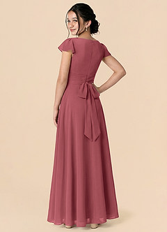 Azazie Payton Merlot A-Line Bow Chiffon Dress image2