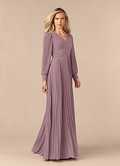 Azazie Zina Mother of the Bride Dresses Dusty Rose A-Line Pleated Chiffon Dress image2