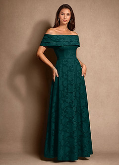 Azazie New Britain Moeder van de bruid jurken A-Lijn Jurk van Bloemen Burn-out Geplooid Pijnboom image2