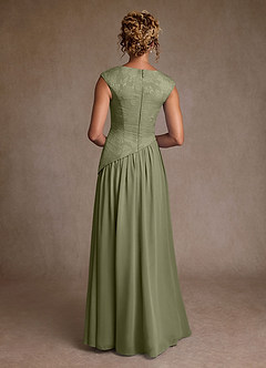 Azazie Kalleen Mother of the Bride Dresses Pistachio A-Line Pleated Chiffon Dress image3