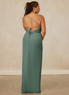 Christian Siriano Bridal for Azazie 1003 Bridesmaid Dresses Eucalyptus Sheath One Shoulder Chiffon Dress image15