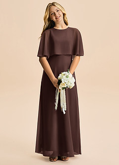 Azazie Maris Junior Ganache A-Line Chiffon Dress image4