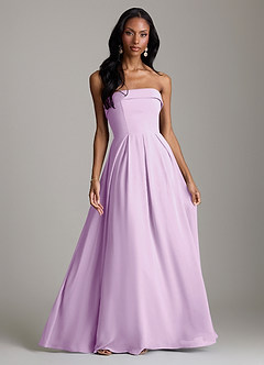 Azazie Lucienne Bridesmaid Dresses Frosted Lilac A-Line Strapless Chiffon Convertible Dress image1
