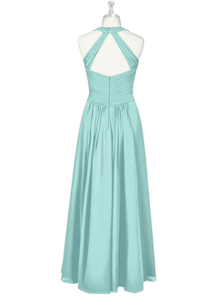 Azazie Claudia Bridesmaid Dresses Aqua A-Line Sweetheart Neckline Chiffon Dress image8