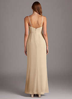 Azazie Tayla Final Sale Champagne Sheath Chiffon Dress image4