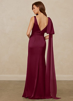 Christian Siriano Bridal for Azazie 1011 Bridesmaid Dresses Mulberry Mermaid Bow Stretch Satin Dress image2
