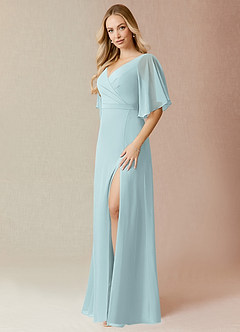 Azazie Cierra Bridesmaid Dresses Mist A-Line V-Neck Chiffon Dress image3
