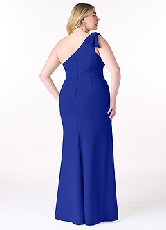 Azazie Rinna Bridesmaid Dresses Royal Blue Mermaid One Shoulder Stretch Crepe Dress image6