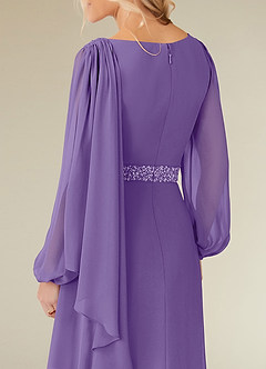 Azazie Priyanka Mother of the Bride Dresses Tahiti A-Line Boatneck Pleated Chiffon Dress image8