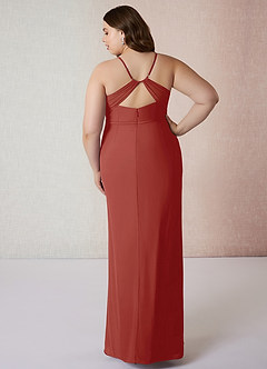 Azazie Blink Final Sale Vintage Mauve Sheath V-Neck Chiffon Dress image7