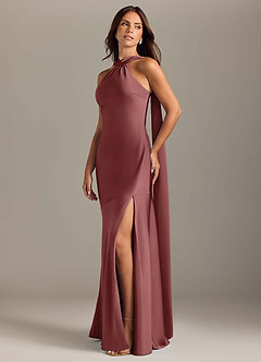 Azazie Kinsley Brautjungfernkleider Meerjungfrau-Linie Seitliche Cut-Outs Stretch-Satin Kleid Amethyst image3