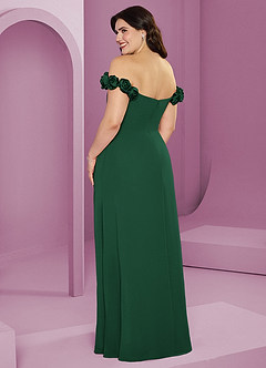 Barbie ♥ Azazie Bridesmaid Dresses Dark Green A-Line Off the Shoulder Chiffon Convertible Dress image12