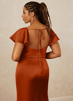Christian Siriano Bridal for Azazie 1005 Bridesmaid Dresses Burnt Orange Sheath Sweetheart Neckline Stretch Satin Dress image32