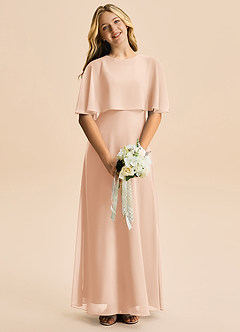 Azazie Maris Junior Abito A-Line in Chiffon Rosa Inglese image4