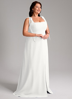 Azazie Debra Bridesmaid Dresses White A-Line with Pockets Chiffon Convertible Dress image5