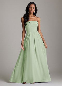 Azazie Lucienne Bridesmaid Dresses Dusty Sage A-Line Strapless Chiffon Convertible Dress image1
