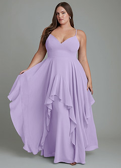 Azazie Zaina Bridesmaid Dresses Lilac A-Line Chiffon Dress image7