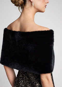 front Ethereal Faux Fur Wrap