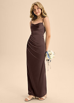 Azazie Mai Junior Ganache A-Line Sweetheart Neckline Stretch Satin Dress image1