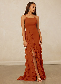 Christian Siriano Bridal for Azazie 1006 Bridesmaid Dresses Paprika Mermaid Ruched Chiffon Dress image1