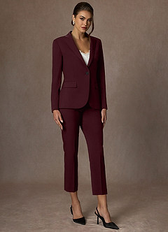 front Kennedy Cabernet Gestructureerde stretchblazer