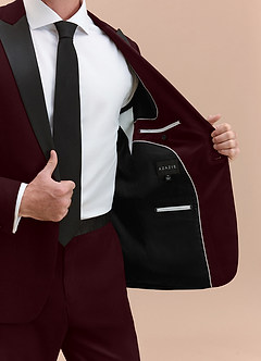 front Hudson Borgonha Jaqueta de smoking com lapela de pico