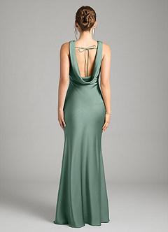 Azazie Rylina Bridesmaid Dresses Eucalyptus Mermaid Stretch Satin Dress image2