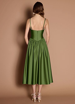 Robe Mi-Longue Olive Verte Ottilie image2