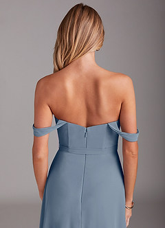 Azazie Aaron Bridesmaid Dresses Twilight A-Line Off the Shoulder Chiffon Convertible Dress image8