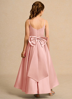 Azazie Sweets Girl Jurken voor bloemenmeisjes A-Lijn Jurk van Mat Satijn Geplooid Rozet image2