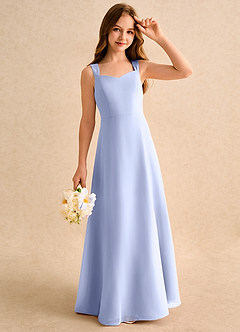 Azazie Makani Girls Formal Flower Girl Dresses Ice A-Line Sweetheart Neckline Chiffon Dress image4