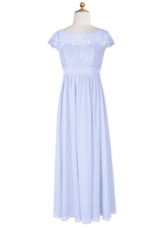Azazie Silvermist Junior A-Linie Plissee Chiffon Kleid Lavendel image8