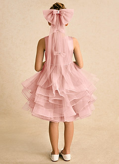 Azazie Tinie Blumenmädchenkleider Ballkleid Schleifen Tüll Kleid Rosettenrosa image6