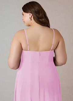 Azazie Emerald Bridesmaid Dresses Candy Pink A-Line Ruffled Chiffon Dress image10