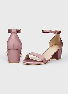 front Matching Color Matte Satin Block Heel Sandals & Envelope Clutch Set