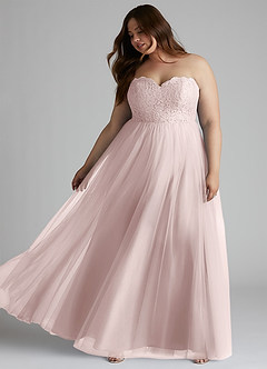 Azazie Roni Bridesmaid Dresses Blushing Pink A-Line Sweetheart Neckline Tulle Convertible Dress image9