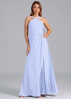 Azazie Mianna Bridesmaid Dresses Lavender A-Line Pleated Chiffon Dress image1