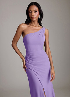 Azazie Madelyn Bridesmaid Dresses Tahiti Mermaid One Shoulder Chiffon Convertible Dress image8