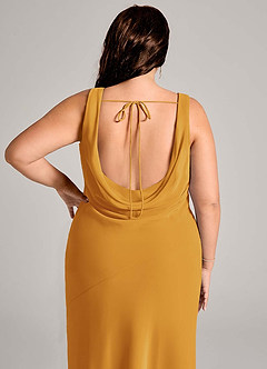 Azazie Rylina Bridesmaid Dresses Butterscotch Mermaid Pleated Chiffon Dress image12