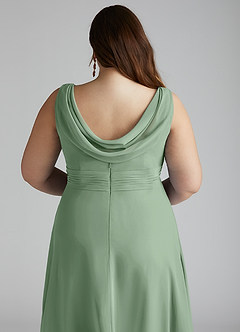 Azazie Karina Bridesmaid Dresses Matcha A-Line Pleated Chiffon Dress image10