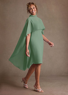 Azazie Irna Mother of the Bride Dresses Matcha Column Chiffon Dress image5