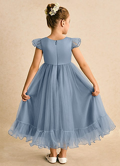 Azazie Phebs Abiti da Ragazza di Fiori Abito A-Line in Tulle Blu Polveroso image2